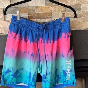 Hurley Gray and Black Swim Shorts